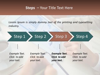 A Person Using A Tablet On A Table With A Cup Of Coffee PowerPoint Template