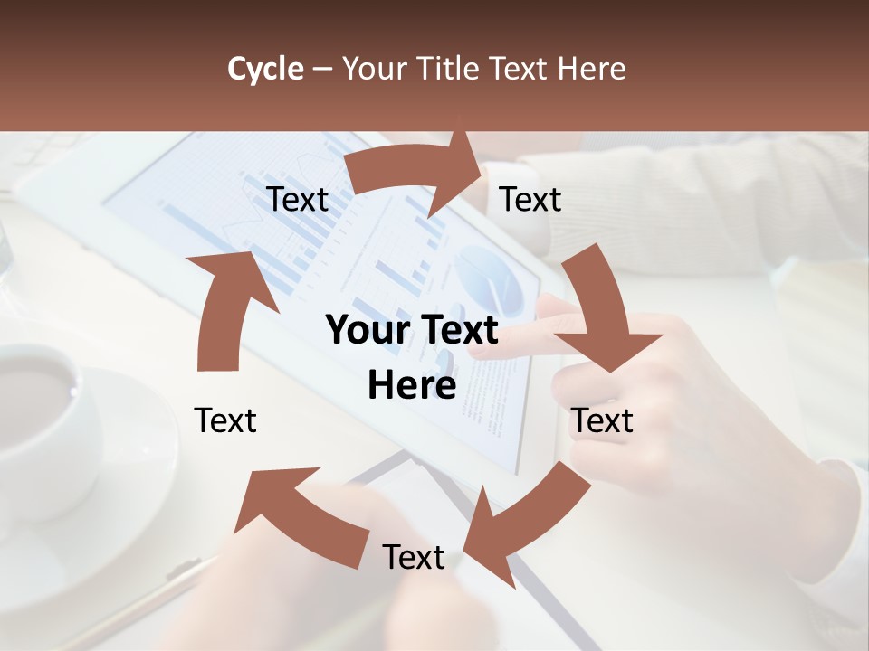 A Person Using A Tablet On A Table With A Cup Of Coffee PowerPoint Template