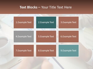 A Person Using A Tablet On A Table With A Cup Of Coffee PowerPoint Template