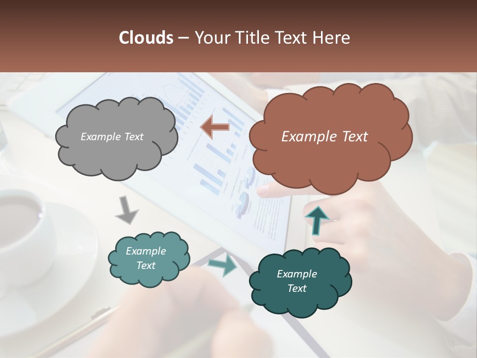 A Person Using A Tablet On A Table With A Cup Of Coffee PowerPoint Template