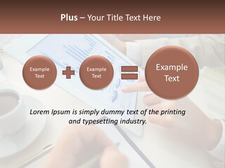 A Person Using A Tablet On A Table With A Cup Of Coffee PowerPoint Template
