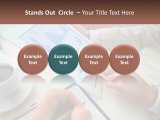 A Person Using A Tablet On A Table With A Cup Of Coffee PowerPoint Template