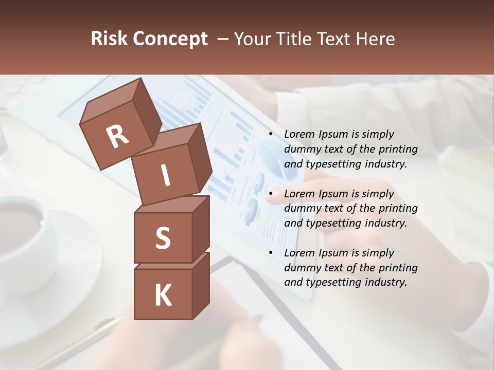 A Person Using A Tablet On A Table With A Cup Of Coffee PowerPoint Template