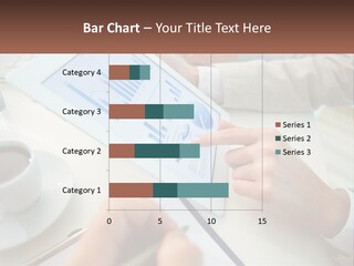 A Person Using A Tablet On A Table With A Cup Of Coffee PowerPoint Template