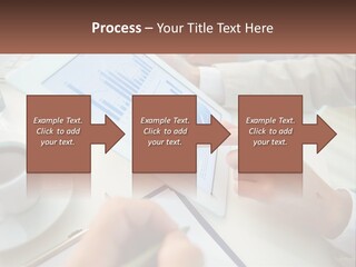 A Person Using A Tablet On A Table With A Cup Of Coffee PowerPoint Template