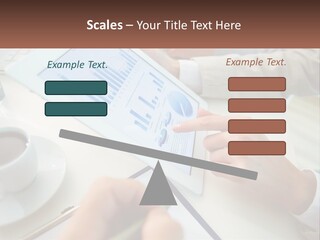 A Person Using A Tablet On A Table With A Cup Of Coffee PowerPoint Template