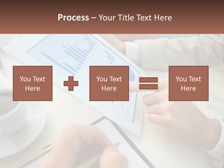 A Person Using A Tablet On A Table With A Cup Of Coffee PowerPoint Template