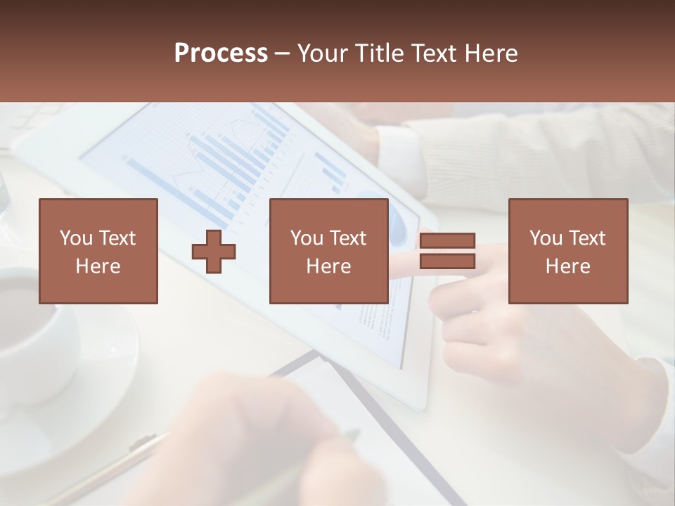 A Person Using A Tablet On A Table With A Cup Of Coffee PowerPoint Template
