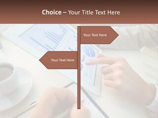 A Person Using A Tablet On A Table With A Cup Of Coffee PowerPoint Template
