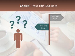 A Person Using A Tablet On A Table With A Cup Of Coffee PowerPoint Template