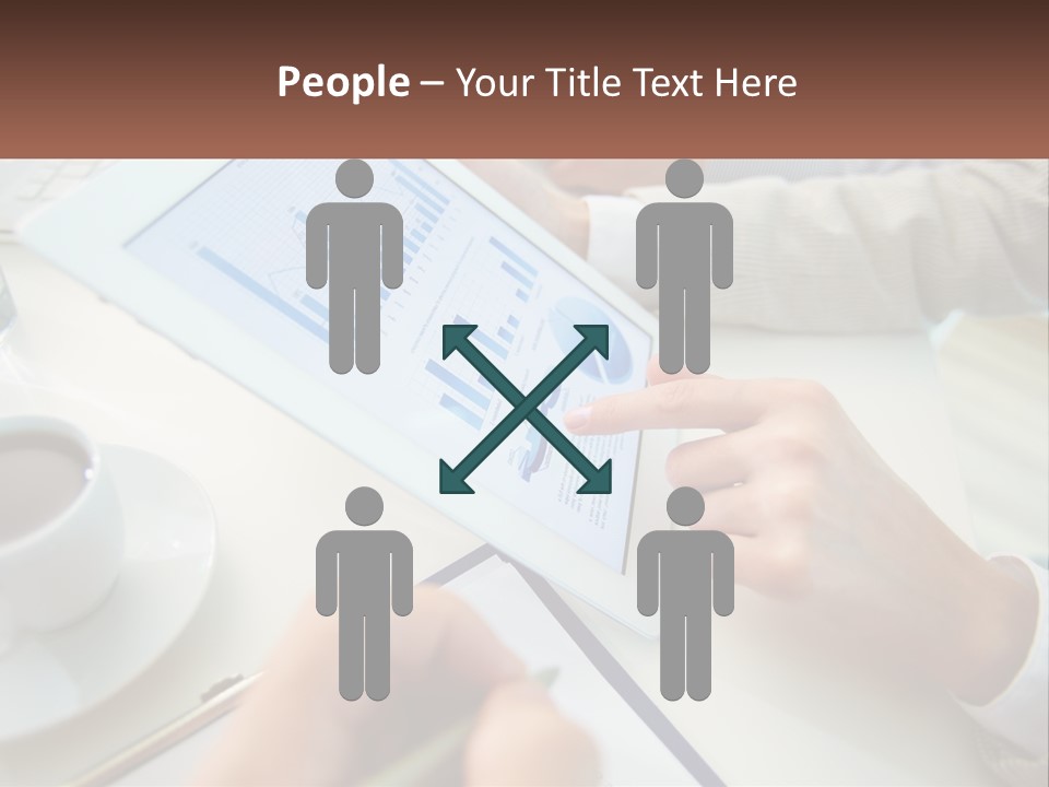 A Person Using A Tablet On A Table With A Cup Of Coffee PowerPoint Template