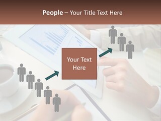 A Person Using A Tablet On A Table With A Cup Of Coffee PowerPoint Template