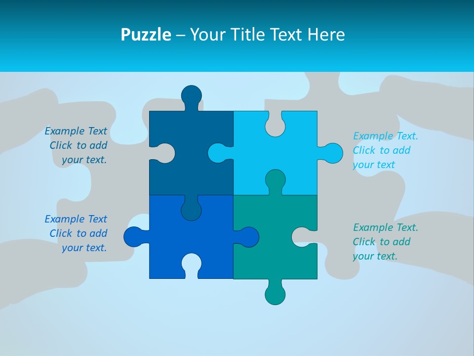 Two Hands Holding Pieces Of A Jigsaw Puzzle PowerPoint Template