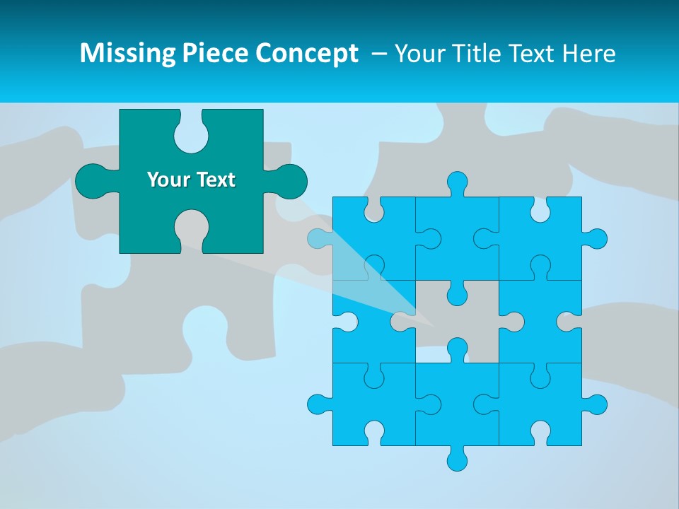 Two Hands Holding Pieces Of A Jigsaw Puzzle PowerPoint Template