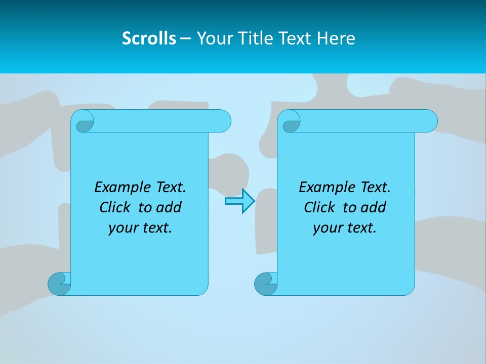 Two Hands Holding Pieces Of A Jigsaw Puzzle PowerPoint Template