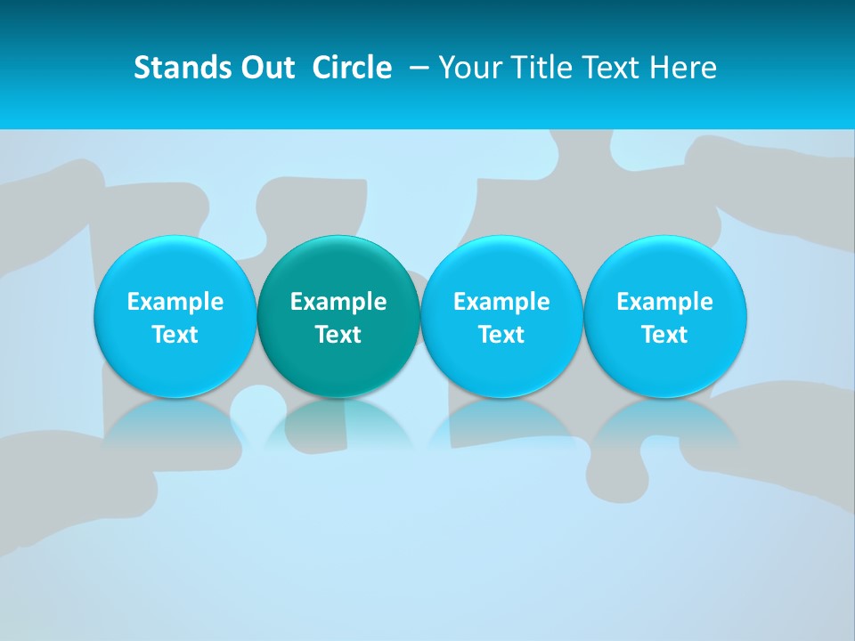 Two Hands Holding Pieces Of A Jigsaw Puzzle PowerPoint Template