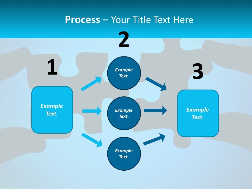 Two Hands Holding Pieces Of A Jigsaw Puzzle PowerPoint Template