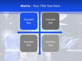 A Man In A Business Suit Is Pointing At Something PowerPoint Template