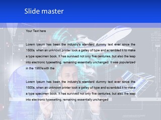 A Man In A Business Suit Is Pointing At Something PowerPoint Template