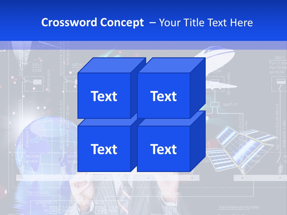 A Man In A Business Suit Is Pointing At Something PowerPoint Template