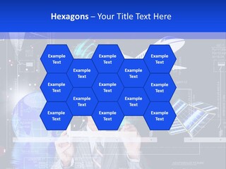 A Man In A Business Suit Is Pointing At Something PowerPoint Template