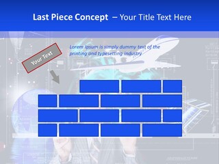 A Man In A Business Suit Is Pointing At Something PowerPoint Template