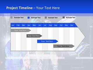 A Man In A Business Suit Is Pointing At Something PowerPoint Template