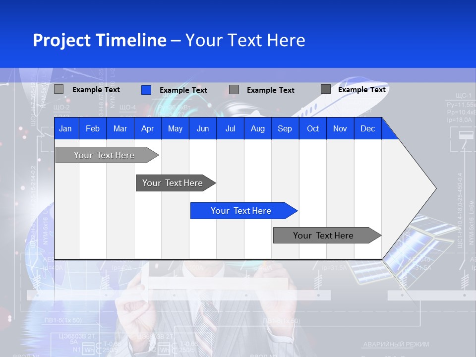 A Man In A Business Suit Is Pointing At Something PowerPoint Template