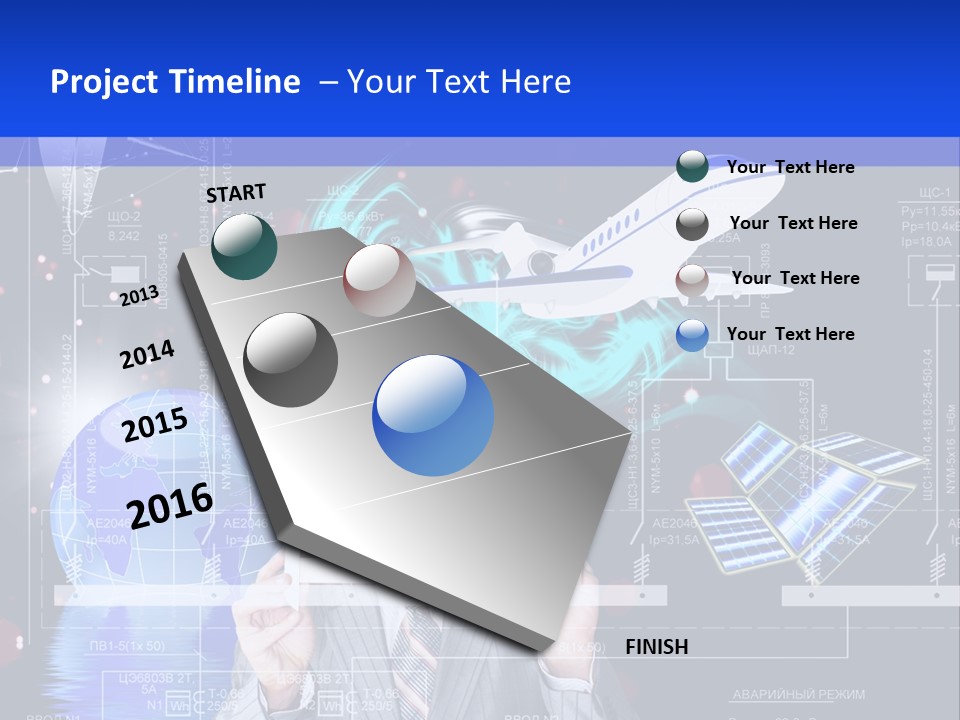 A Man In A Business Suit Is Pointing At Something PowerPoint Template