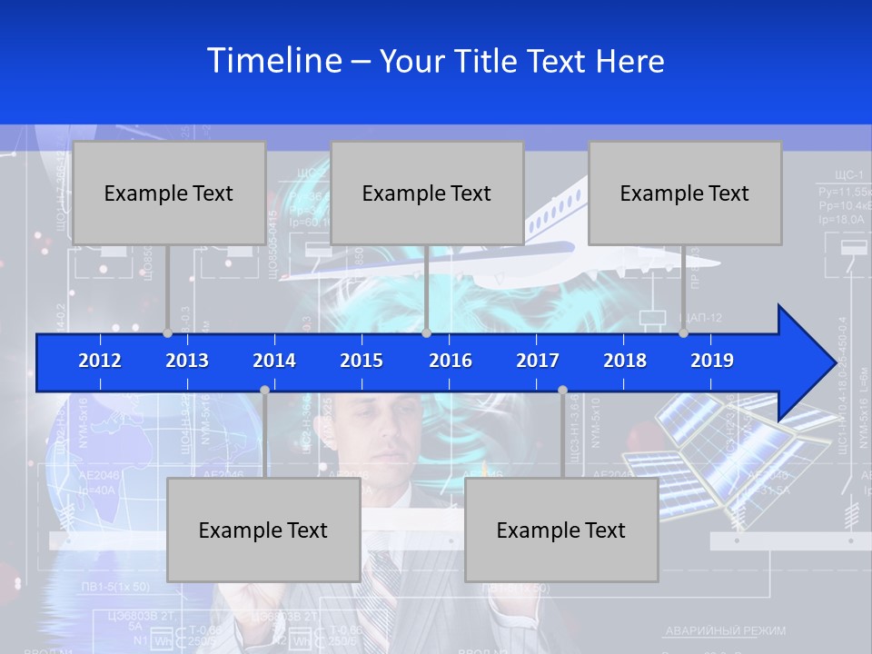 A Man In A Business Suit Is Pointing At Something PowerPoint Template