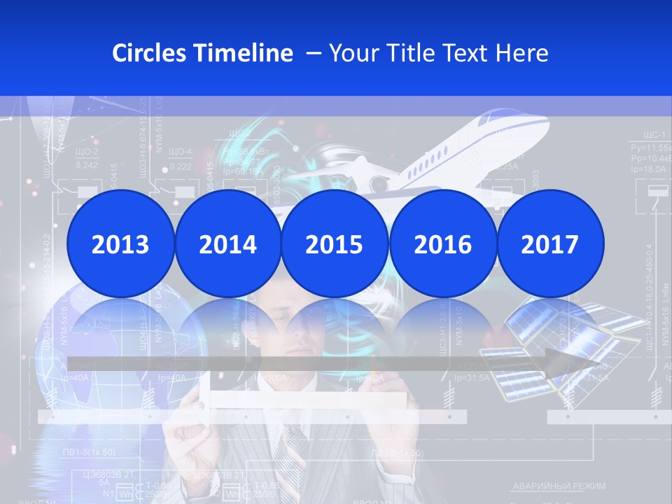 A Man In A Business Suit Is Pointing At Something PowerPoint Template