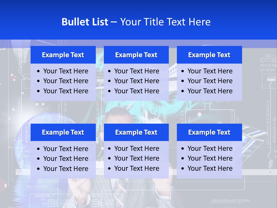 A Man In A Business Suit Is Pointing At Something PowerPoint Template