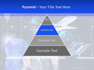 A Man In A Business Suit Is Pointing At Something PowerPoint Template