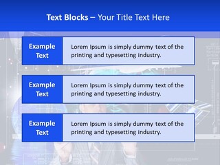A Man In A Business Suit Is Pointing At Something PowerPoint Template