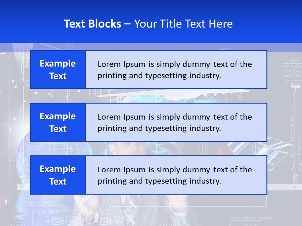 A Man In A Business Suit Is Pointing At Something PowerPoint Template