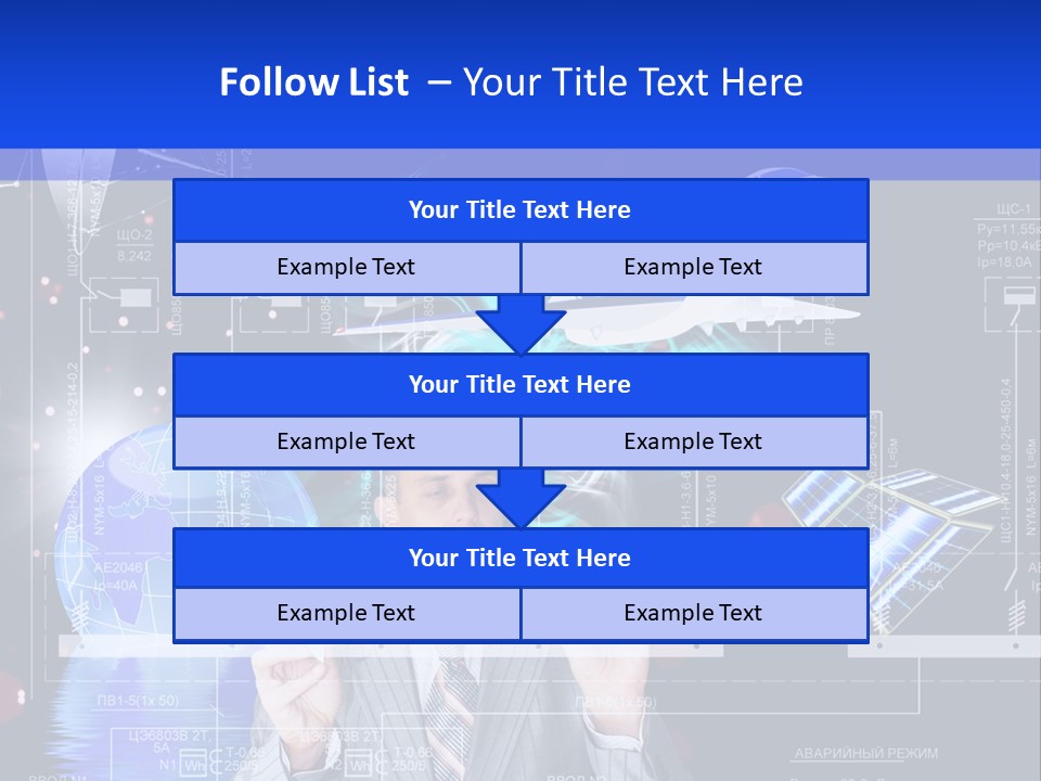 A Man In A Business Suit Is Pointing At Something PowerPoint Template