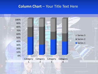 A Man In A Business Suit Is Pointing At Something PowerPoint Template