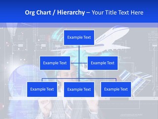 A Man In A Business Suit Is Pointing At Something PowerPoint Template