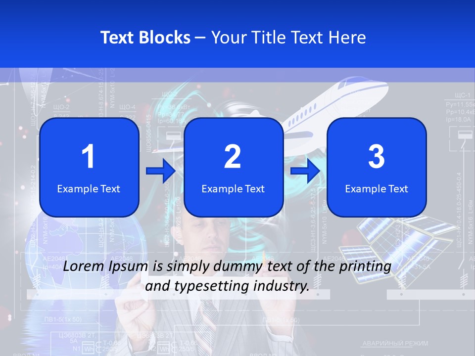 A Man In A Business Suit Is Pointing At Something PowerPoint Template
