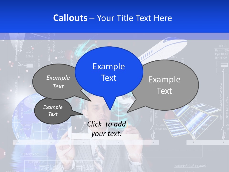 A Man In A Business Suit Is Pointing At Something PowerPoint Template