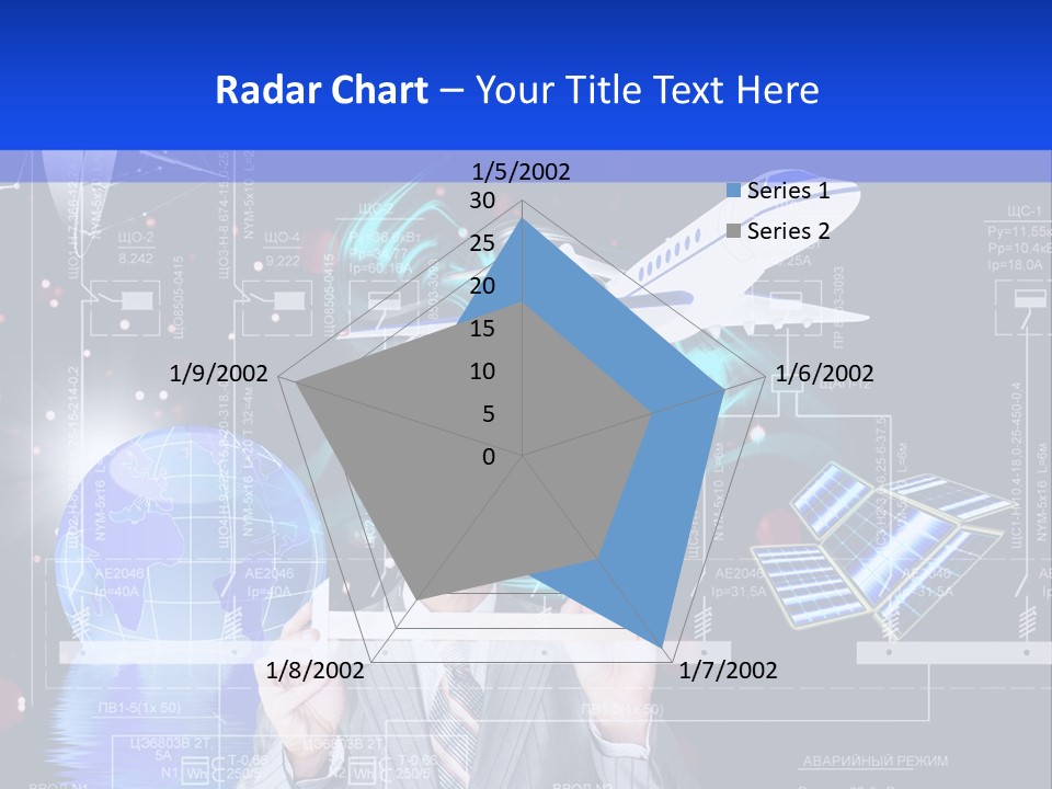 A Man In A Business Suit Is Pointing At Something PowerPoint Template