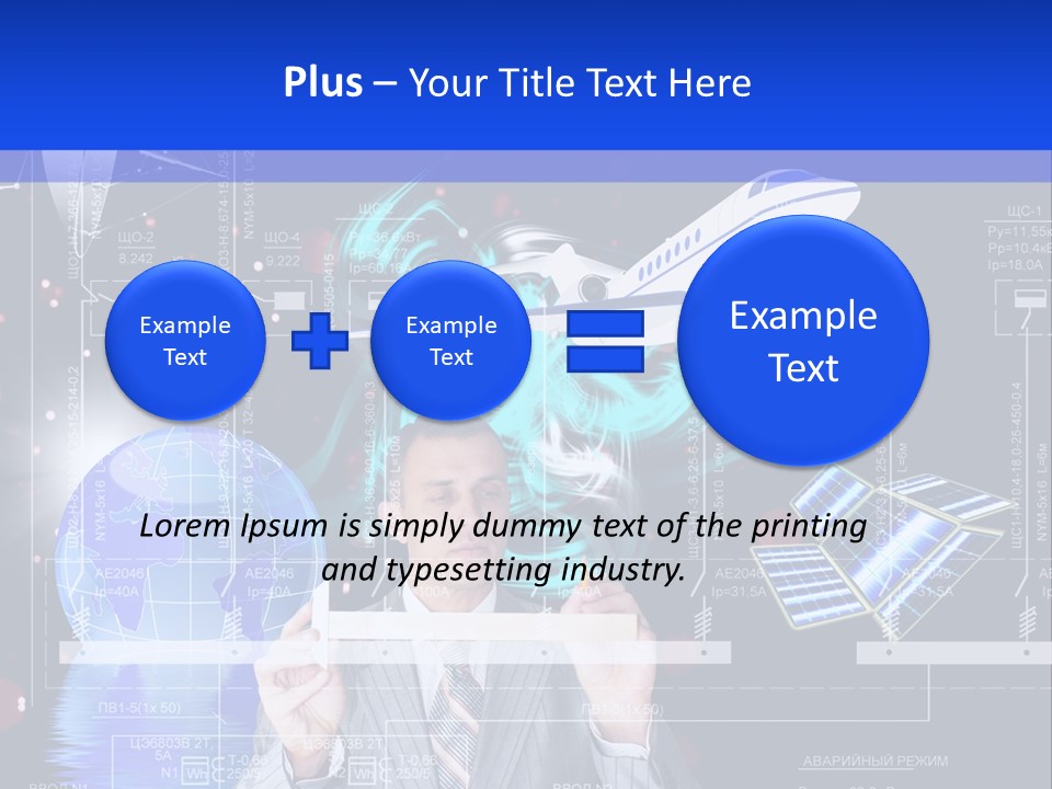 A Man In A Business Suit Is Pointing At Something PowerPoint Template