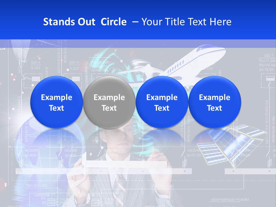 A Man In A Business Suit Is Pointing At Something PowerPoint Template