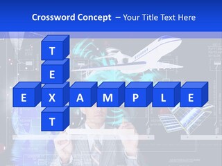 A Man In A Business Suit Is Pointing At Something PowerPoint Template