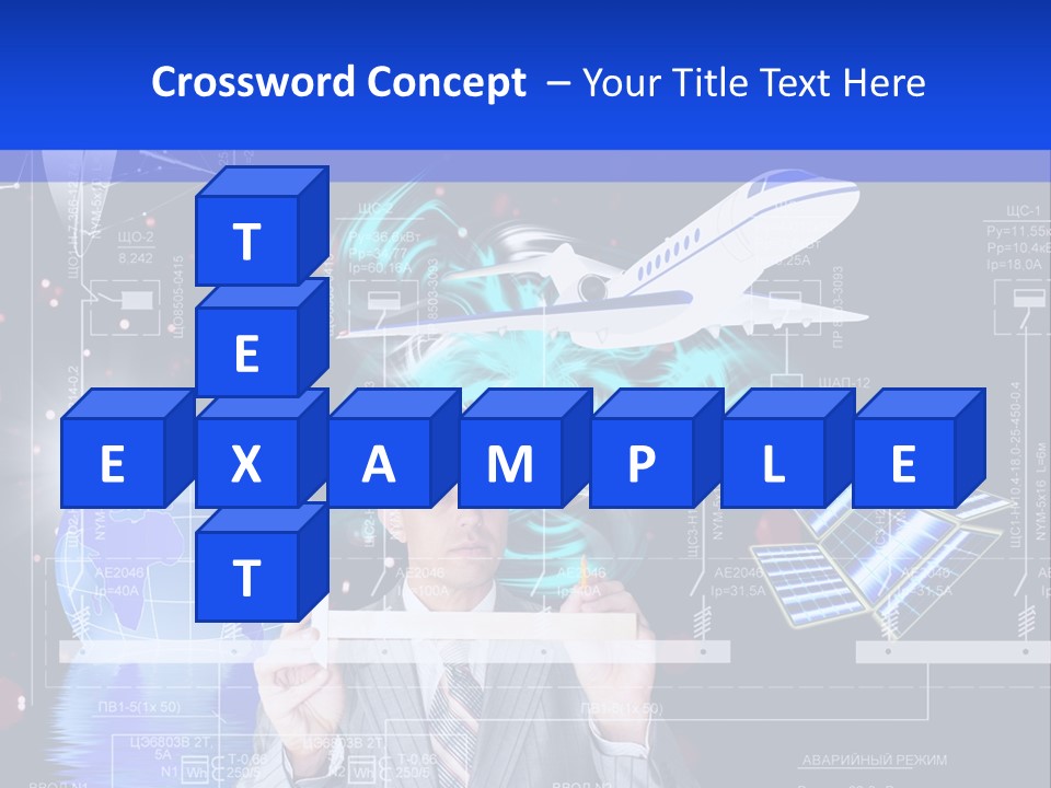 A Man In A Business Suit Is Pointing At Something PowerPoint Template