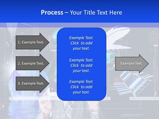 A Man In A Business Suit Is Pointing At Something PowerPoint Template
