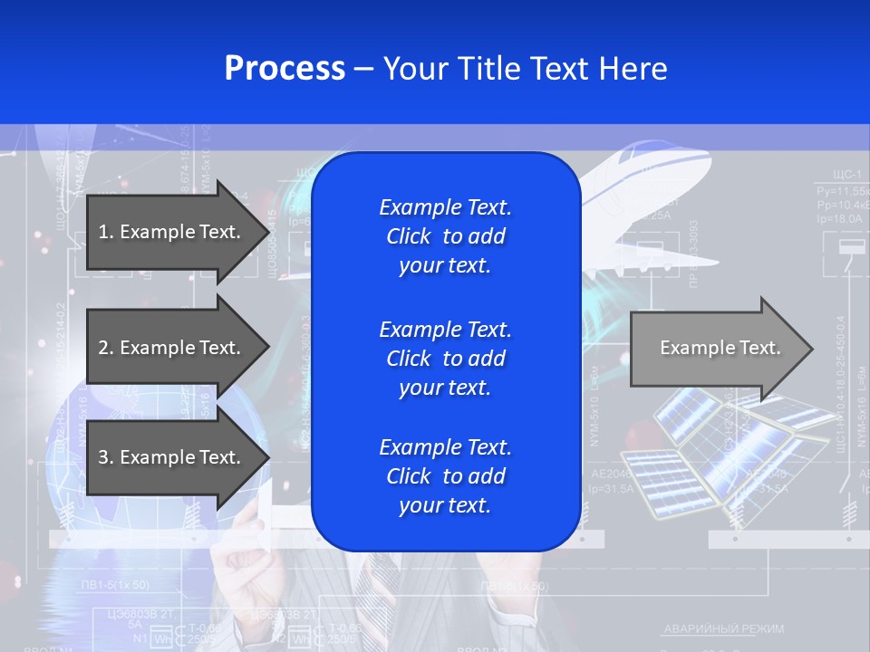 A Man In A Business Suit Is Pointing At Something PowerPoint Template