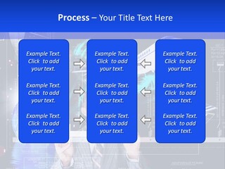 A Man In A Business Suit Is Pointing At Something PowerPoint Template