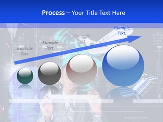 A Man In A Business Suit Is Pointing At Something PowerPoint Template