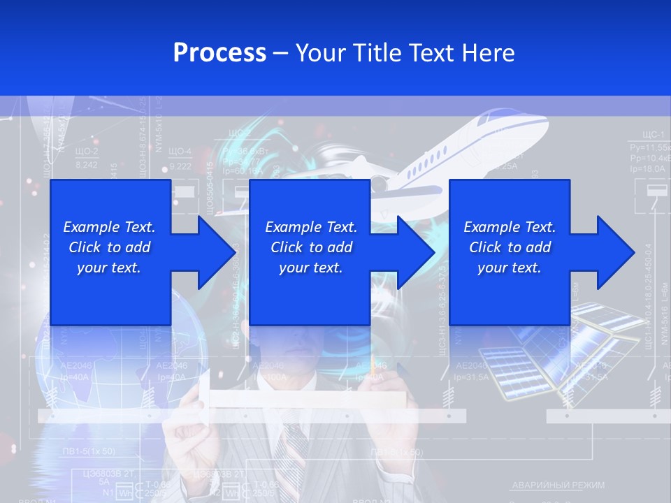 A Man In A Business Suit Is Pointing At Something PowerPoint Template
